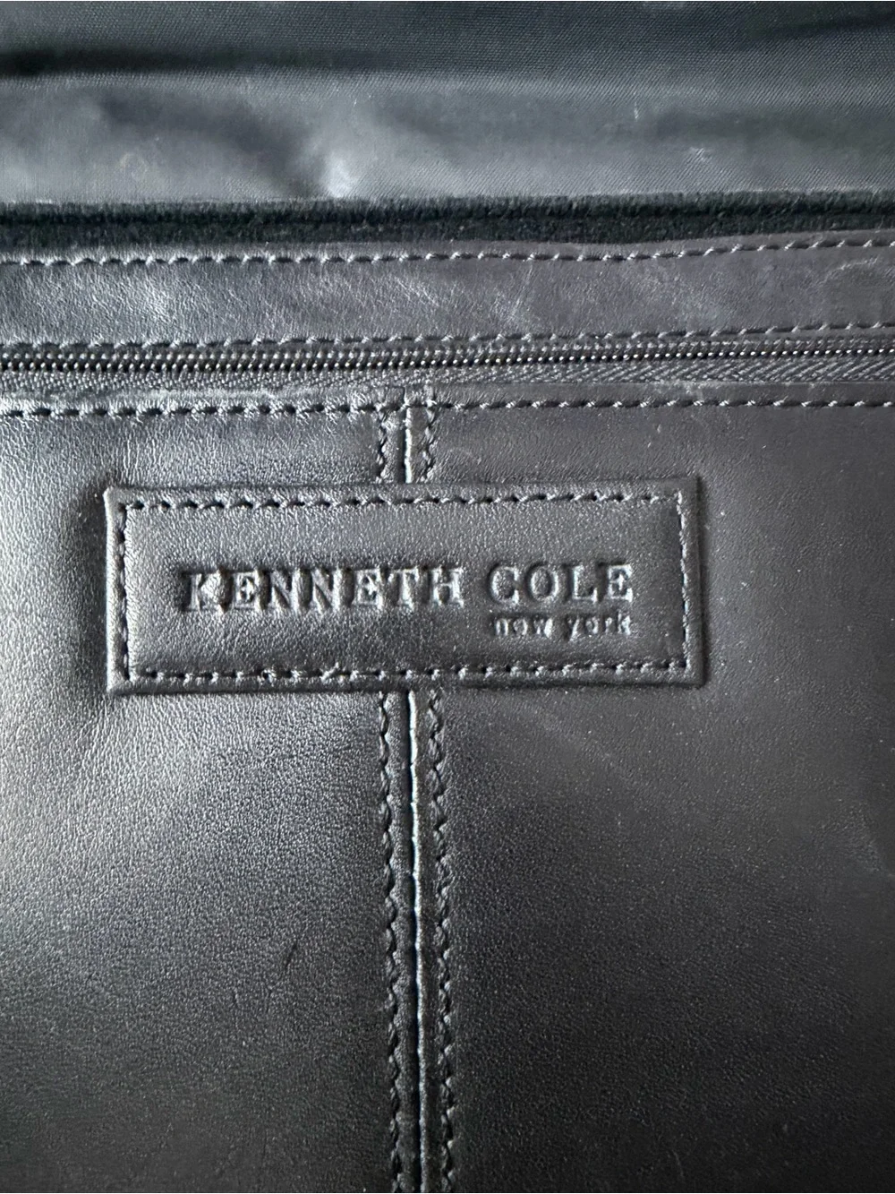 Kenneth Cole Black Leather Briefcase for Men
